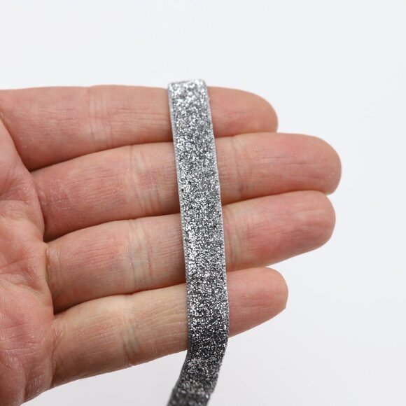 Silver Sparkle Choker adjustable Silver tone color Chokers (#42) - Picture 7 of 11